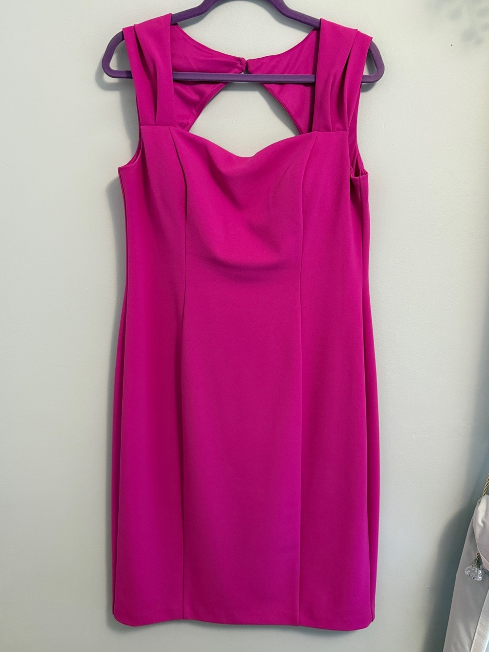 Feminine Cutout Sheath Dress - Hot Pink